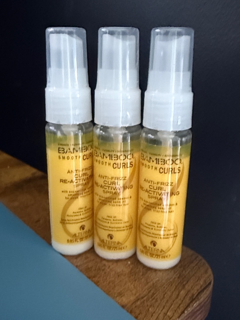 Set of 3 Bamboo Smooth Curls Anti-Frizz Curl Re-Activating Spray